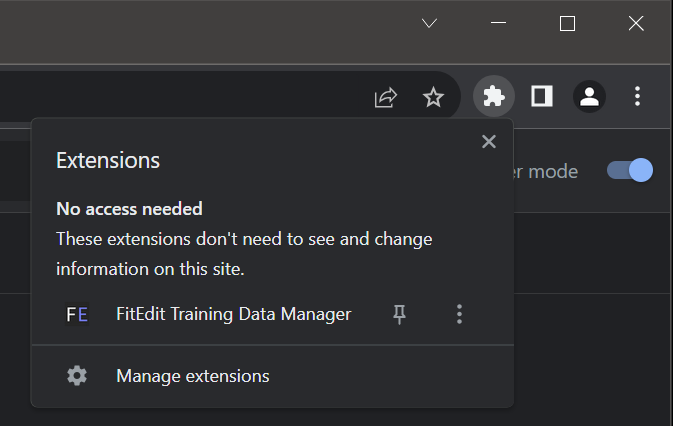 Extension installed